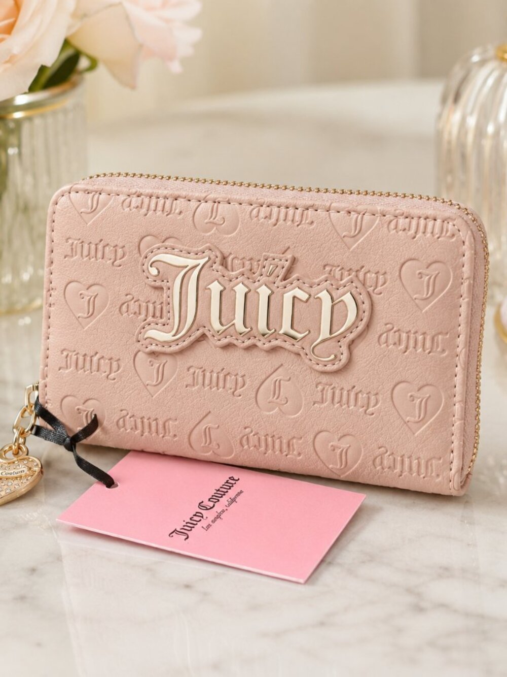 Juicy Couture Upgrade U Café Embossed Bifold Wallet NWT